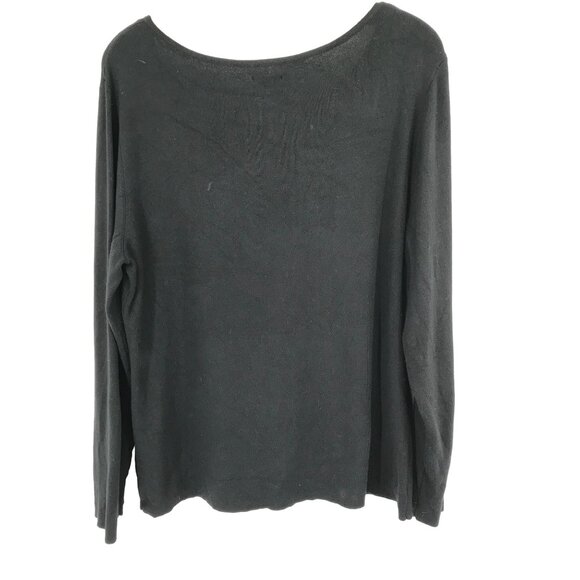 Chico's 3 Black Long Sleeve Top Size XL knit womens - Picture 8 of 8